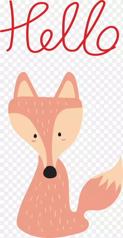 红狐儿童绘画剪贴画-狐