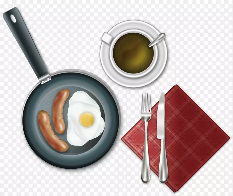 咖啡早餐香肠煎蛋欧洲美食-早餐图片免费下载