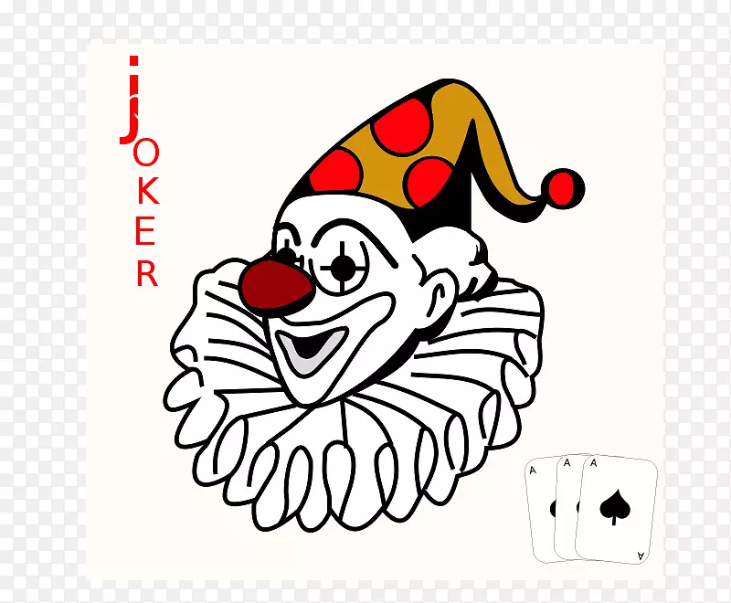 小丑玩牌夹艺术滑稽小丑元素