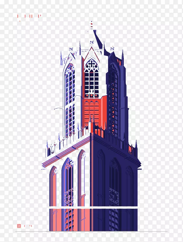 平面设计教堂插图.教堂建筑