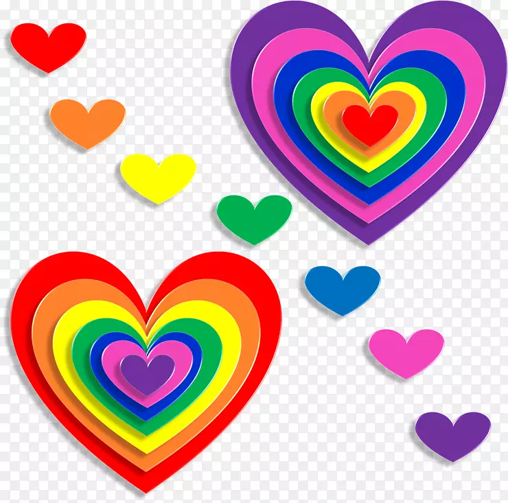 爱的心，情人节的浪漫，亲密的关系-彩虹之心
