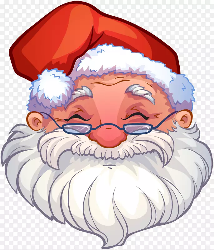 圣诞老人微笑-免费剪贴画-卡通圣诞老人