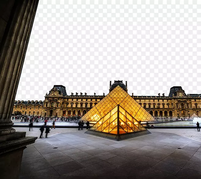 卢浮宫金字塔卢浮宫，巴黎博物馆-法国卢浮宫景观