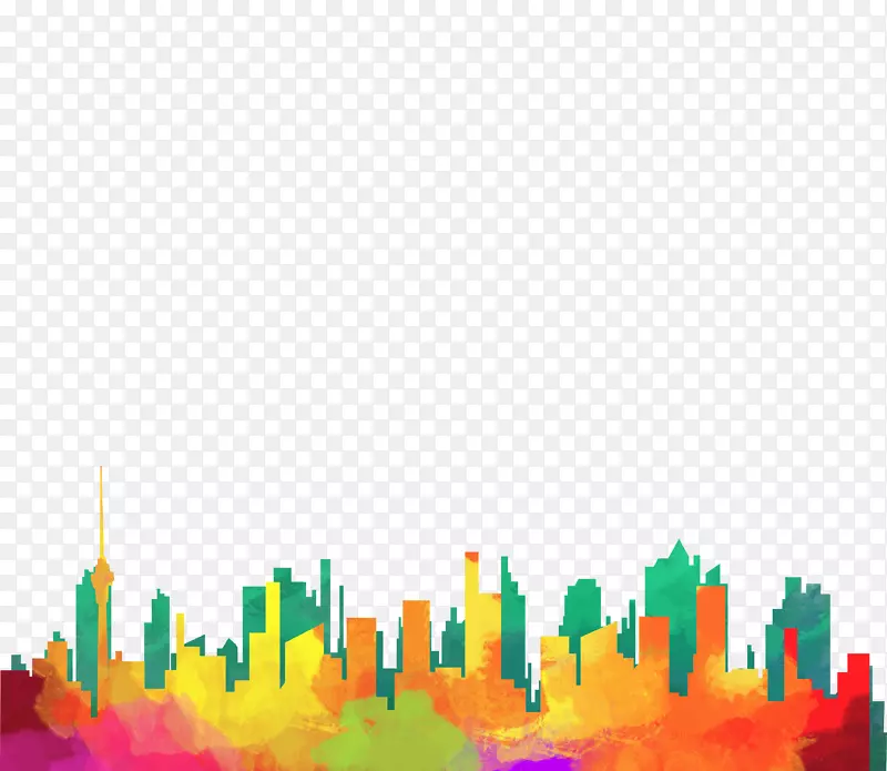 城市插图-彩色城市
