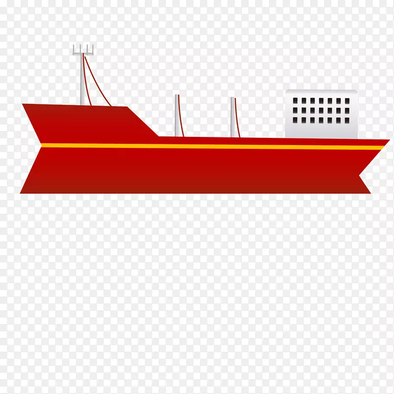 船舶运输货物.红色船