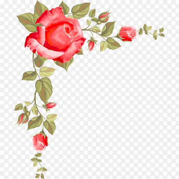 纸玫瑰花夹艺术-玫瑰边框