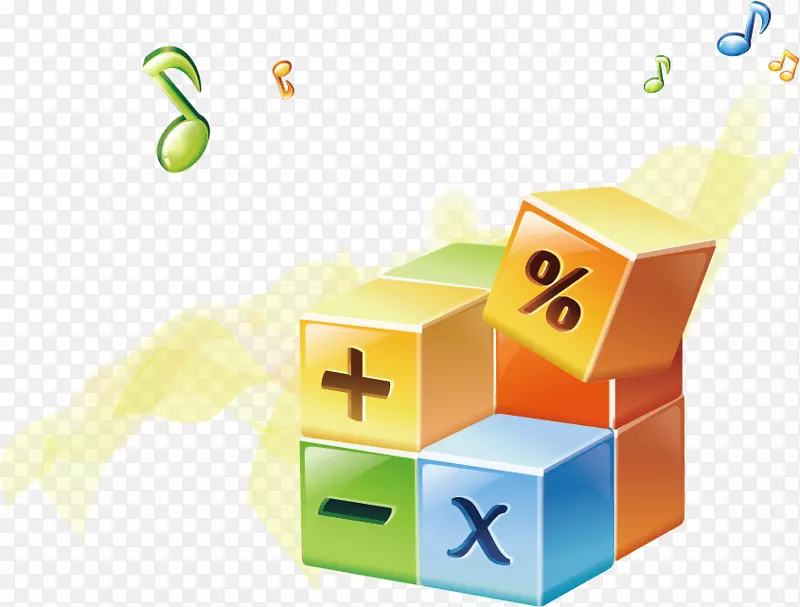 数学ICO符号图标-卡通立方体