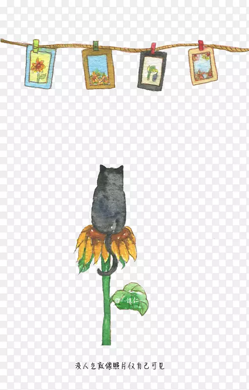 猫水彩画-卡通猫