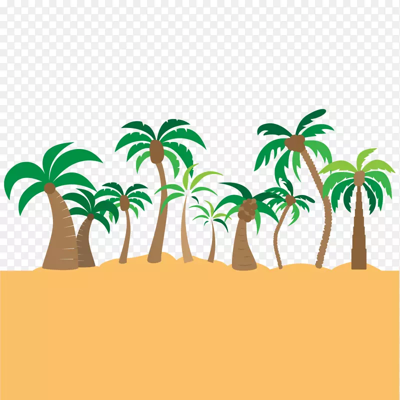 椰子滩槟榔科插图-海滩椰子树插图