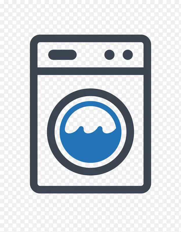 洗衣机洗衣图标-蓝色平面简单洗衣机图标