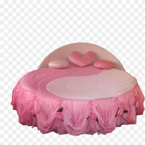 桌子卧室托儿所-粉红色有趣的圆形床