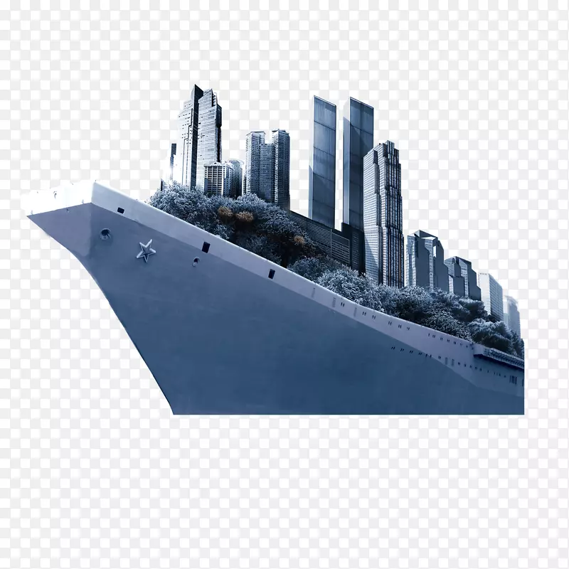 海报下载诺亚方舟创意-船舶上的建筑物装饰