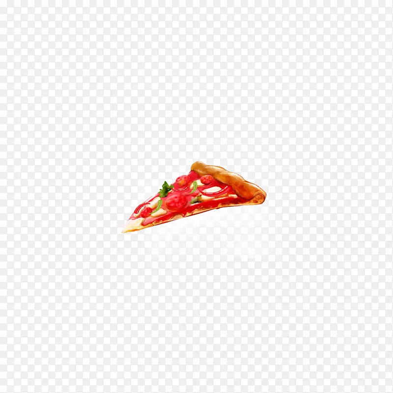 红红色比萨饼-一片红色比萨饼