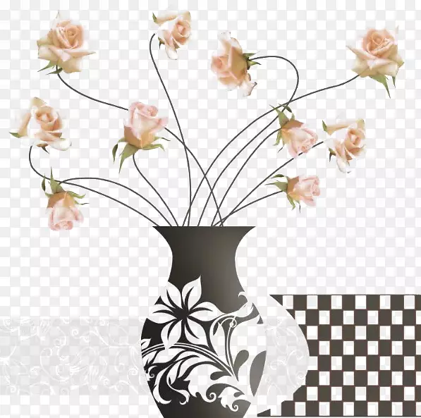 花瓶设计剪花谷歌图片手绘花瓶
