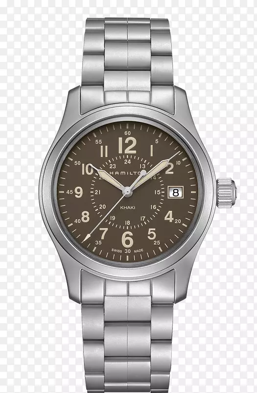 汉密尔顿手表公司石英钟计时器汉密尔顿手表银制咖啡色男表