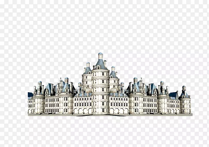 城堡宫殿-手绘欧式宫殿建筑群
