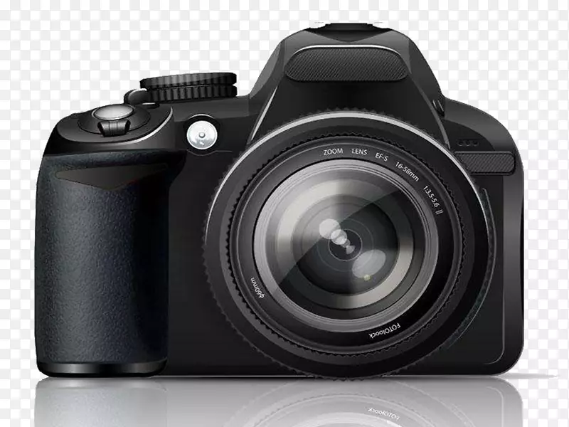 数码相机单镜头反射式照相机摄影.黑色照相机屏幕