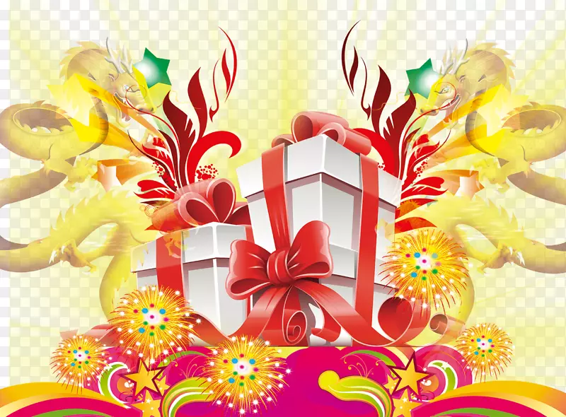 新年礼品设计师中秋节-新年礼物风创作背景
