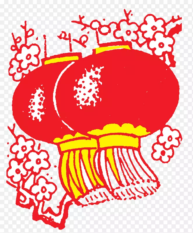 元宵节新年插画-农历新年红灯笼
