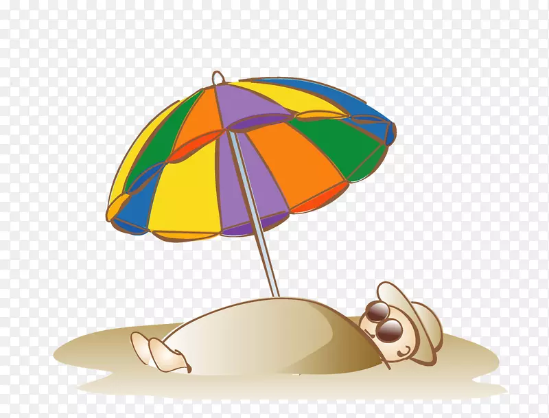 沙滩伞-沙滩下的人