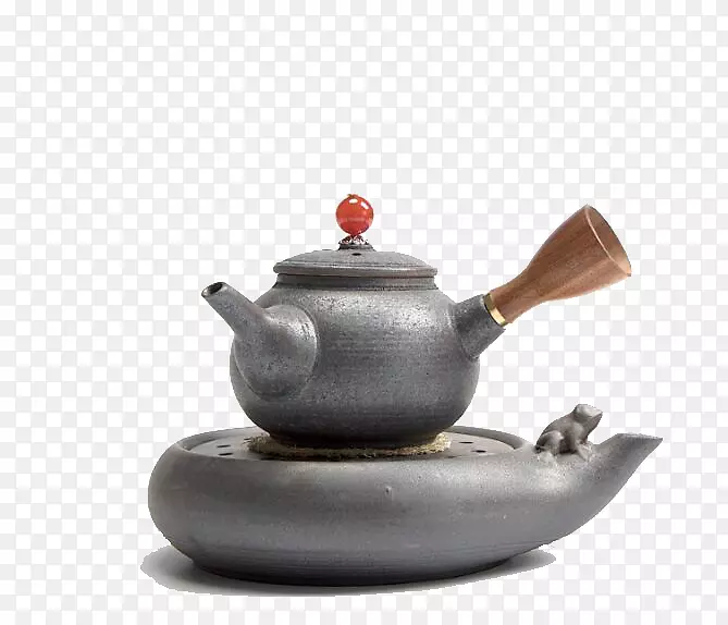 茶壶绿茶壶点银乌木茶