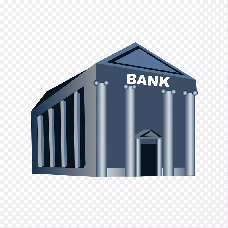 建筑银行建筑.手绘银行大楼