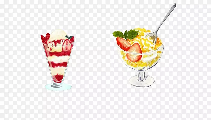 冰淇淋圣代摩丝派-草莓慕斯和佳吉花蜜