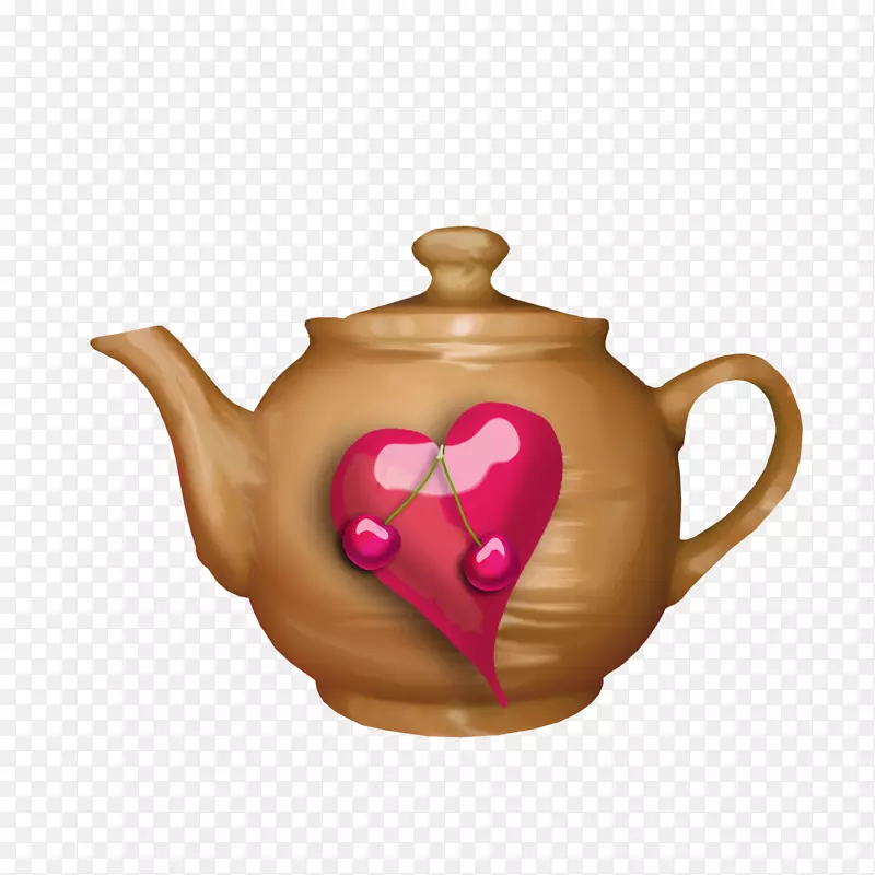 茶壶夹艺术.棕色水壶