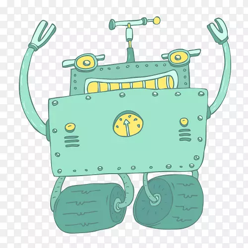 机器人绘画玩具插图-卡通机器人