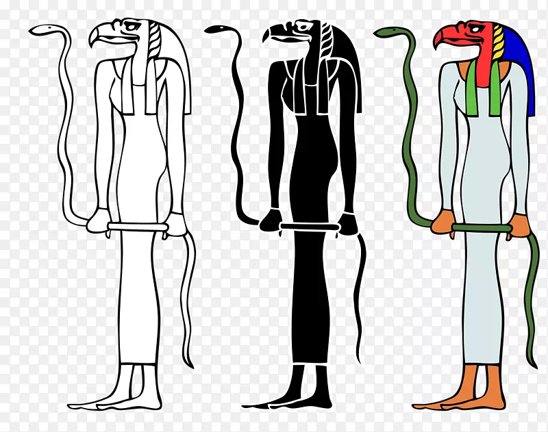 古埃及象形文字埃及语言手绘古埃及壁画带蛇人
