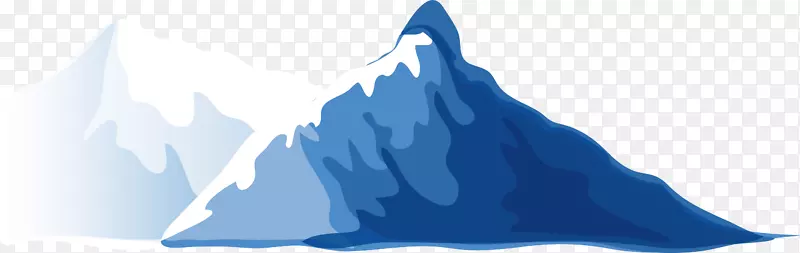 冰山卡通土坯插图-蓝色卡通冰山