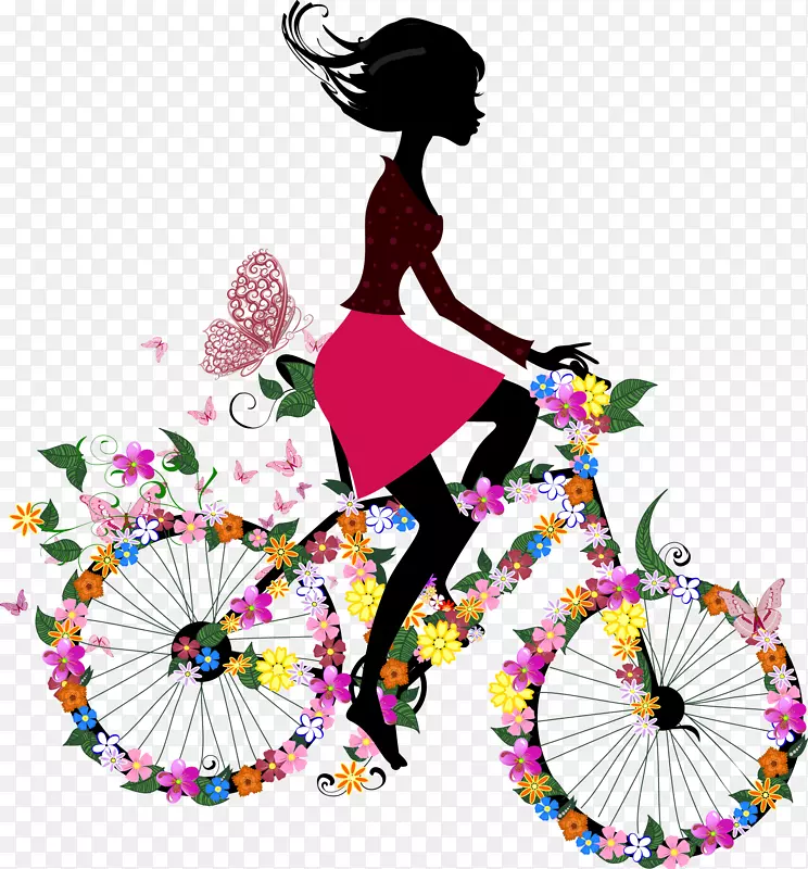 自行车骑行女壁纸-自行车录像汽车剪影美