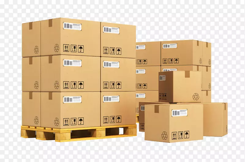 货物运输托盘少于卡车装船瓦楞纸箱设计货物.快递箱
