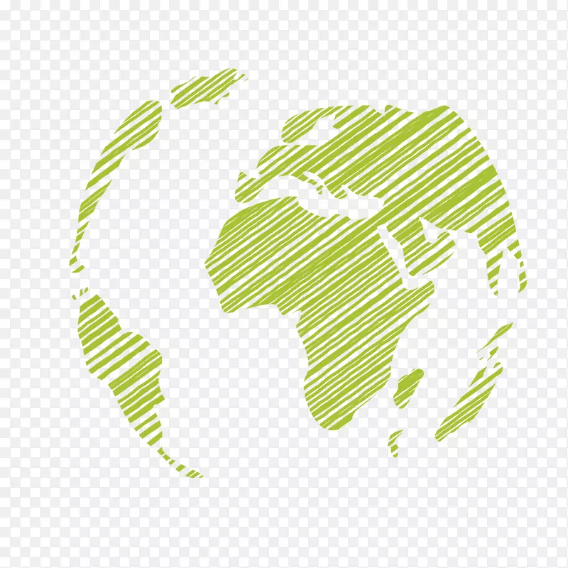 地球蜡烛图形设计.手绘绿色地球