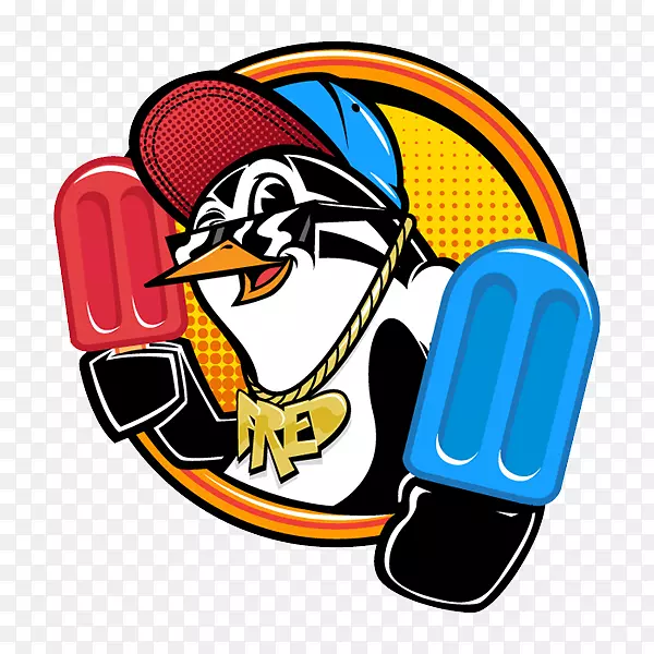 企鹅卡通排版-企鹅冰棒