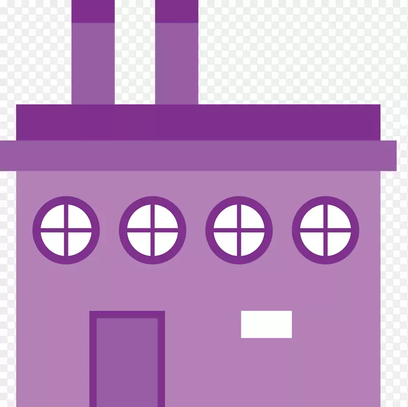 房屋烟囱绘图-紫色房屋