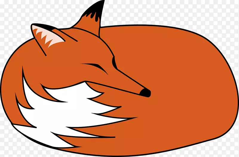 睡眠胡须剪辑艺术橙色狐狸