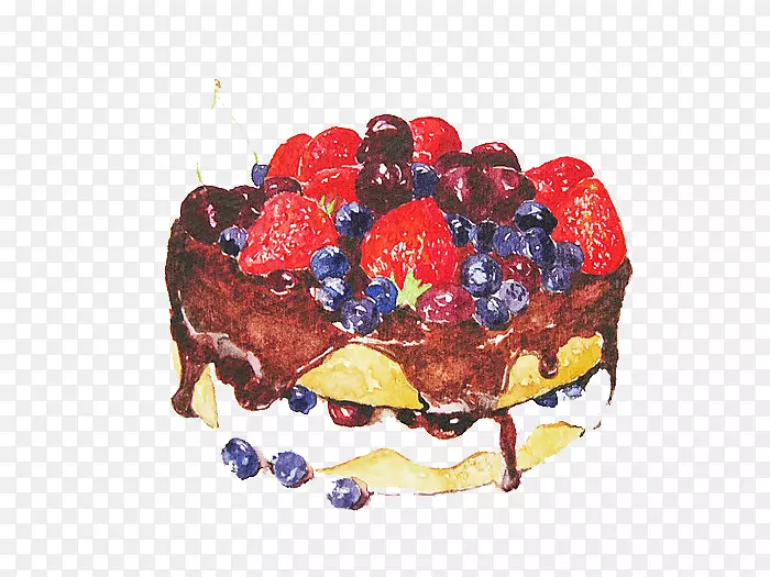 草莓派，蓝莓派，芝士蛋糕，奶油樱桃蛋糕-草莓双蓝莓蛋糕