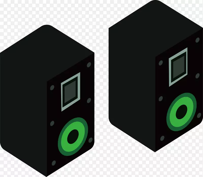 低音炮电脑扬声器工作室监控声音扬声器-两个黑色扬声器