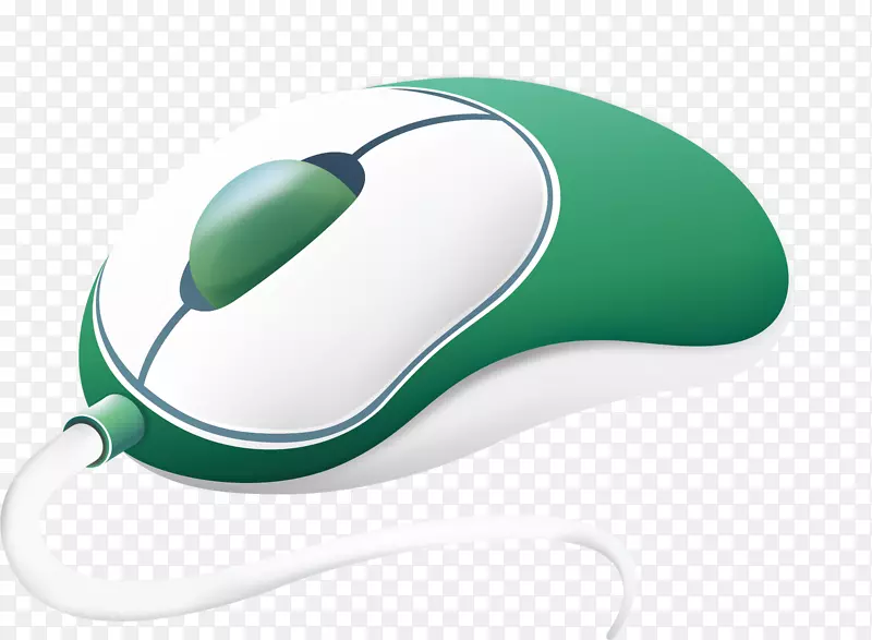 电脑鼠标绿色白色设计师-绿色与鼠标