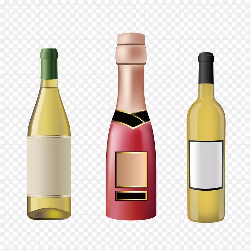 白葡萄酒红酒香槟酒玻璃瓶.香槟酒和葡萄酒载体材料