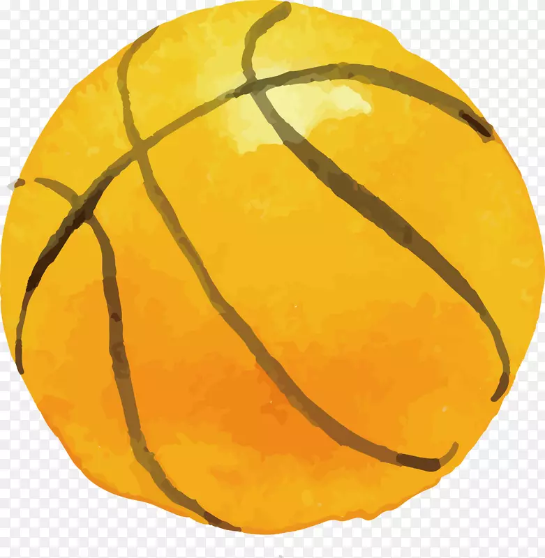 篮球水彩画运动.绘画篮球