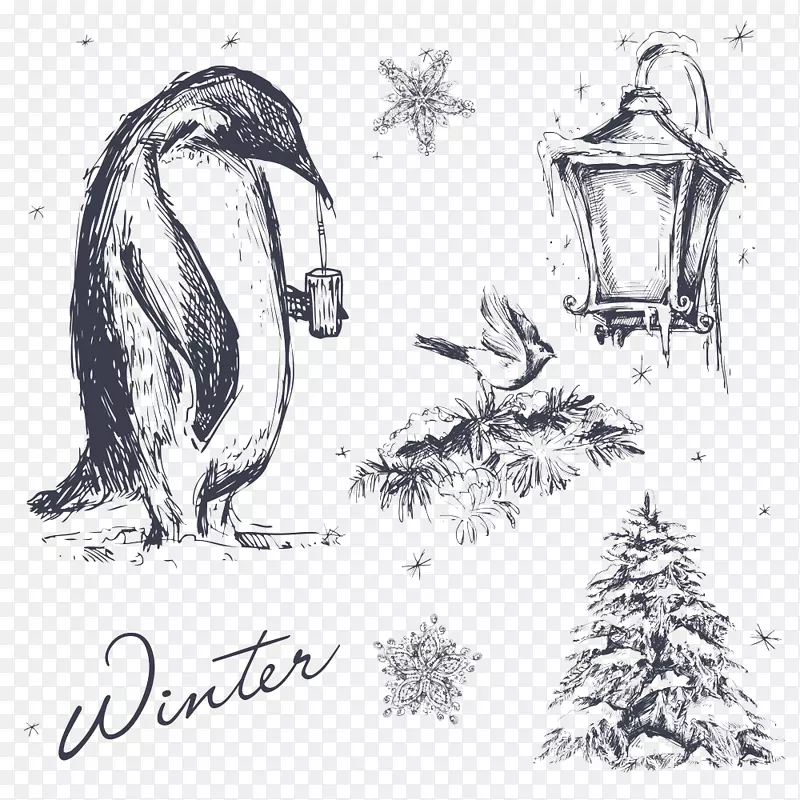 企鹅视觉艺术插图-企鹅
