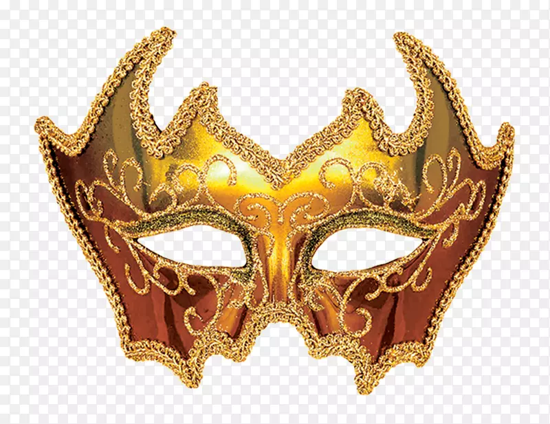 法国季度狂欢节服装面具化妆舞会法国季度狂欢节服装-金色面具