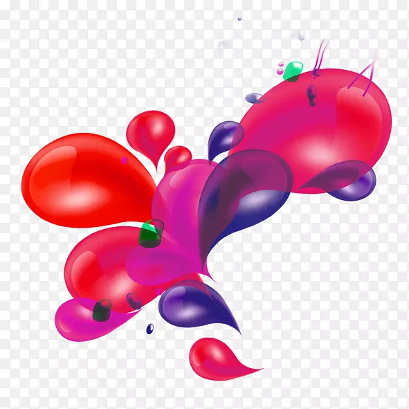 彩色气泡夹艺术气球滴