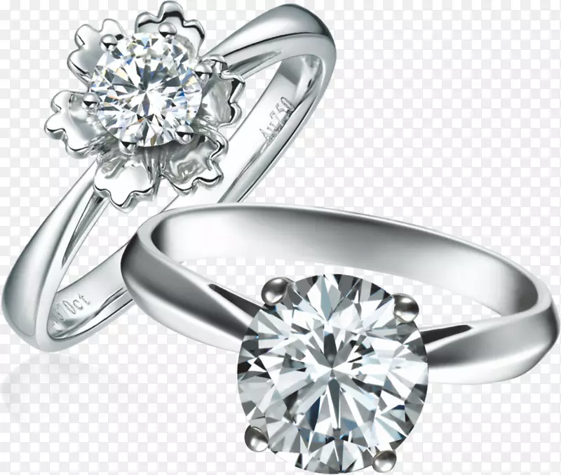 结婚戒指身穿珠宝钻石戒指