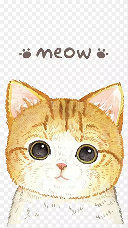 猫可爱卡通摩尔-黄小猫