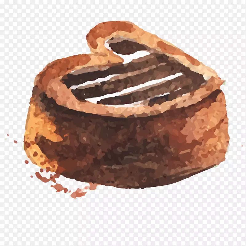 巧克力松露巧克力蛋糕水彩画巧克力心蛋糕