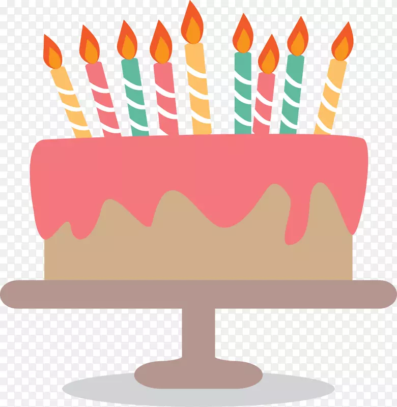 生日蛋糕贺卡夹艺术-平放蜡烛生日蛋糕
