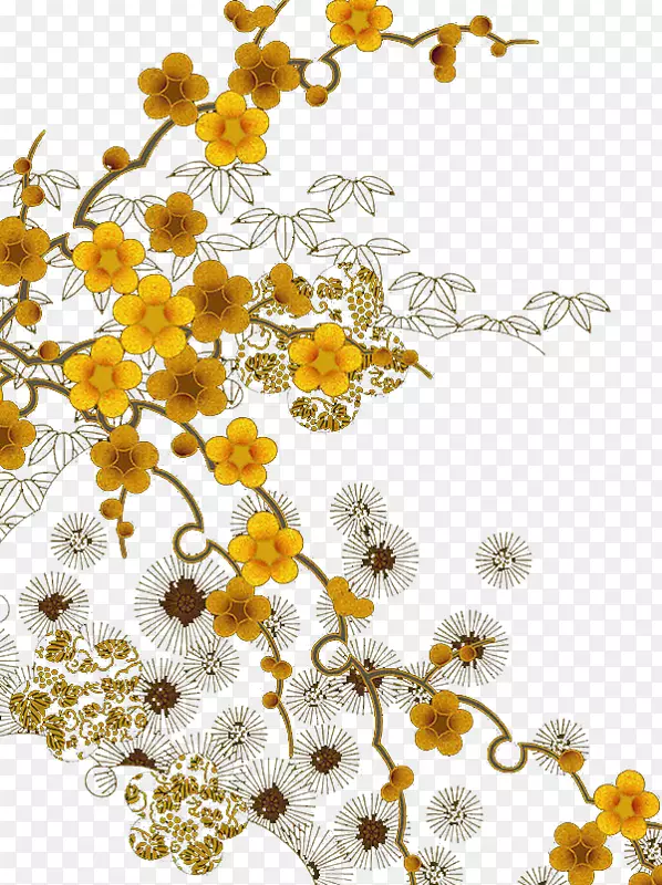 花卉设计黄花金黄梅花